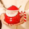 Santa Claus Creative Hand-painted Mug Relief Ceramic Cup Cute Creative Water Cup Souvenir Christmas Cup