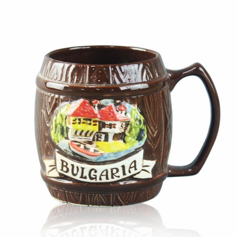 3D Relief Large-bellied Cups, Barrel-shaped Water Cups, Drum-shaped Mugs, Large-bellied Cups, Coffee and Breakfast Cups, Wooden Barrels, Beer Mugs