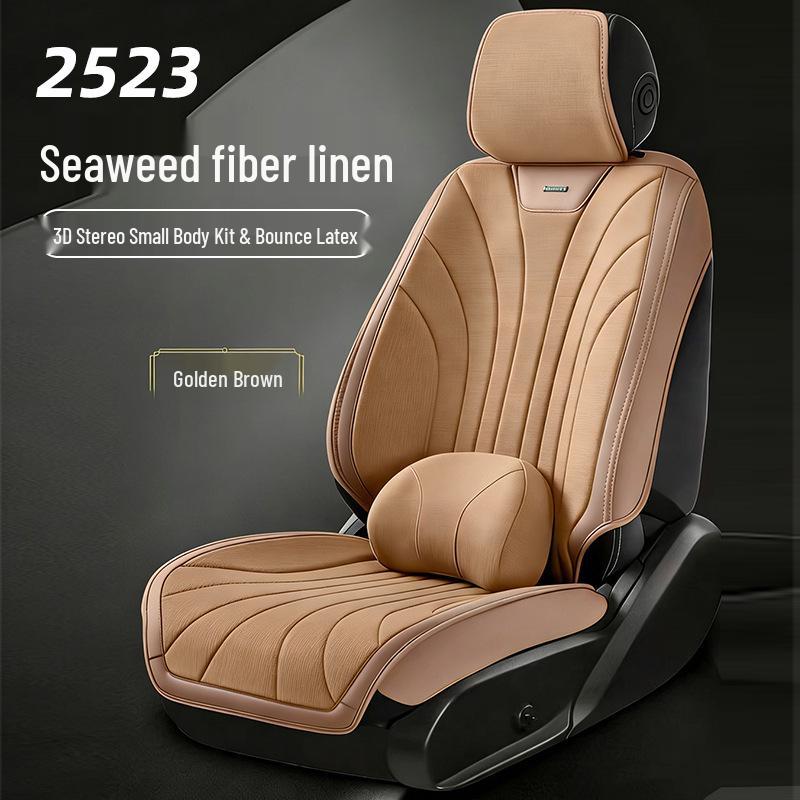 AION Seaweed Fiber & Hemp Car Seat Mats - All-Season, Fully Enclosed Covers