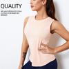 Jaro a léto Nová lehká šikmá vesta na jógu Volná Bez rukávů Jednobarevná Rychleschnoucí Sportovní Fitness tričko Ženy