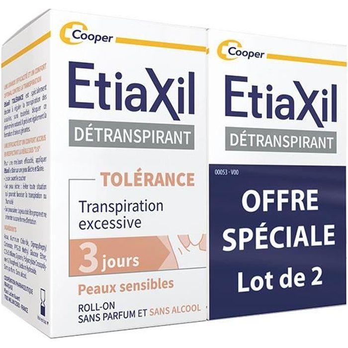 Etiaxil Détranspirant Transpiration Excessive Aisselles Tolérance Lot de 2 x 15 ml