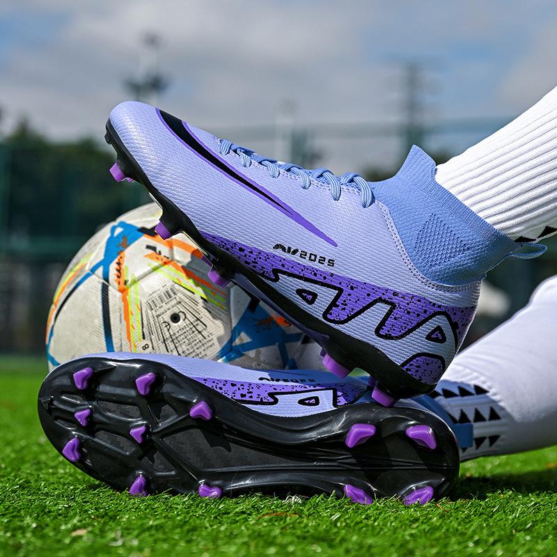 Ronaldo Assassin's New High-top Football Shoes Men's Broken Nails Children's Boys and Girls Adult Velvet Warm Training Shoes