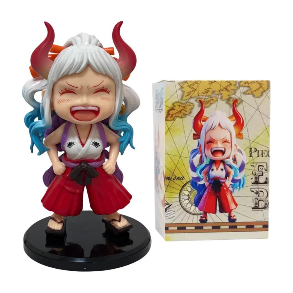 Anime One Piece Luffy Long Shan Zhi Handmade Laughter Ace and Q Version Figure Trendy PVC Model Cute Ornament Birthday Gift Toy