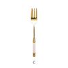 Stainless Steel Gold Cake Fork Dessert Forks Fruit Fork Ceramic Long Handle Used For Pastry in Party Snail Forks Restaurant