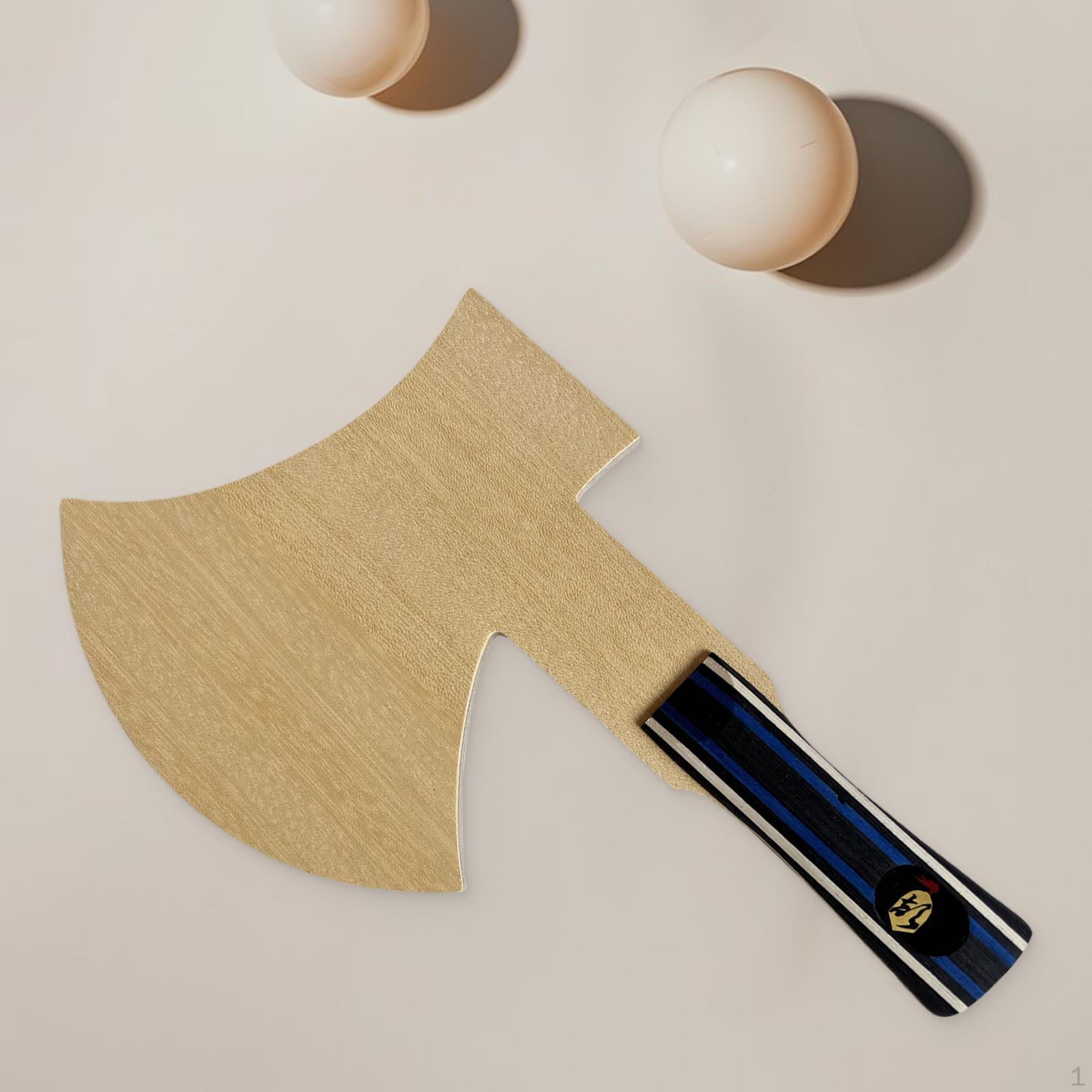 

Table Tennis Racket Axe Shape Lightweight Wooden Professional Pingpong Paddle Long Handle Durable Wood Racket