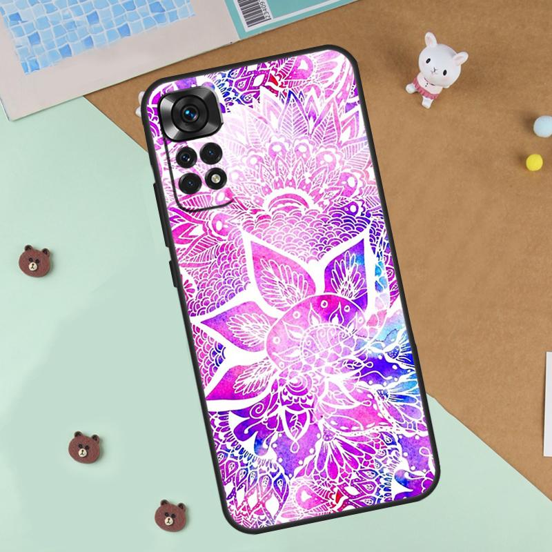 Indian Floral Henna Mandala Case For Xiaomi Redmi 14C 10C 12C 13C Cover For Redmi Note 13 Pro 14 9 10 11 12 10S 11S 12S