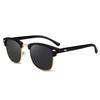[LumiSyne] Men's Polarized Square Sunglasses, Retro Club Style Sunglasses, Ultra-lightweight Semi-rimless, UV400 Cut, Sports Driving Glasses, with
