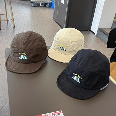 Japanese-style Quick-dry Short-brim Baseball Cap for Women, Street-style Soft-brim Five-panel Sun Hat, Outdoor Duckbill Cap for Men, Trendy