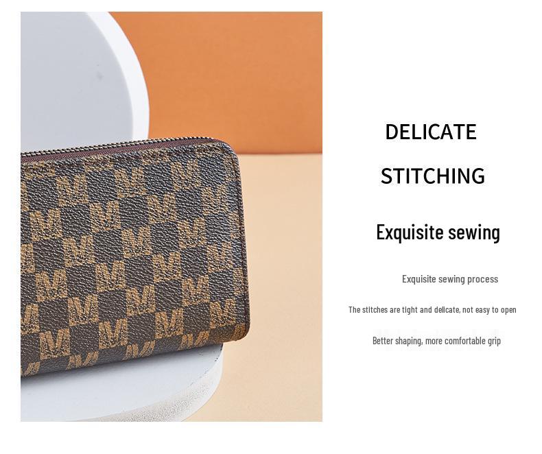 Women's Large Capacity Plaid Double Zipper Clutch with Multi-Card Slots (2025 Design)