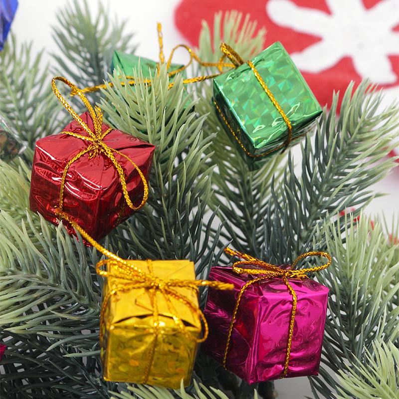 12/24Pcs Mini Christmas Decorations Gift Boxes Hanging Xmas Tree Pendants Foam Present for Home Decor New Year Party Supplies