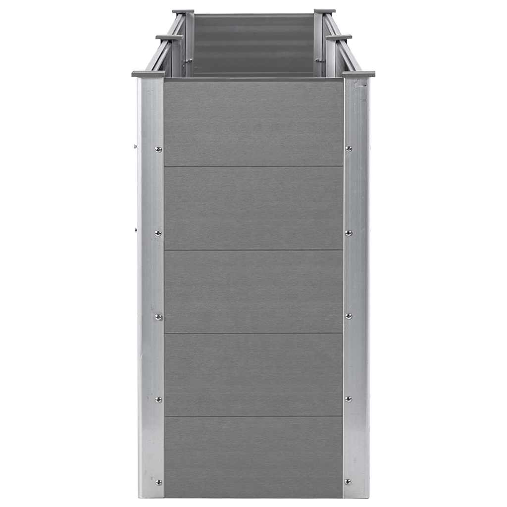 Garden Raised Bed 250 x 50 x 91 cm WPC Gray