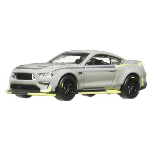 Hot Wheels Car Culture Slide Street 2018 Ford Mustang RTR Spec 5 Vehicle Toy Diecast Car for Ages 3 and Up, Gray, HKC85
