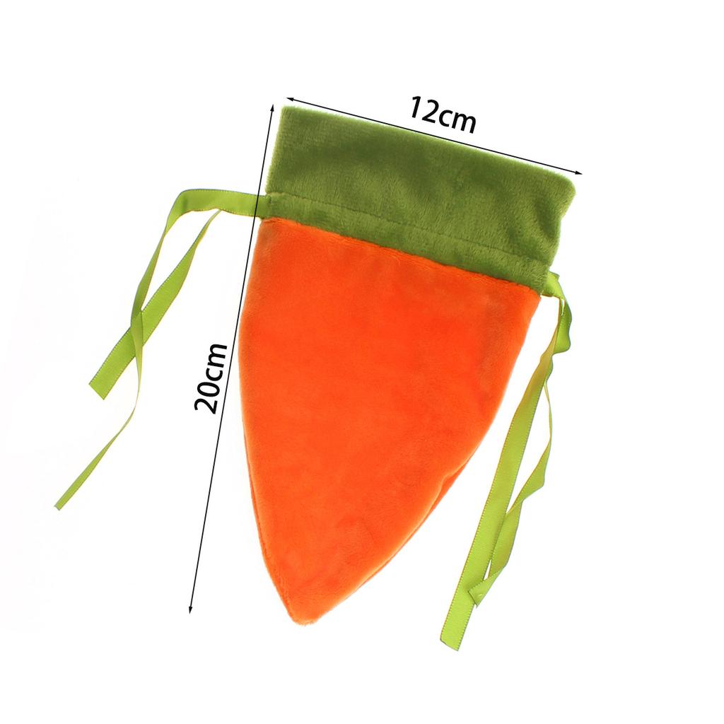 2025 Happy Easter New Carrot Shape Drawstring Fabric Cute Party Candy Gift Bags Large Capacity Candy Wrapping Gift Bags