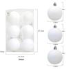 White Plastic Christmas Ornament Balls (6cm & 8cm) - Festive Tree Decorations