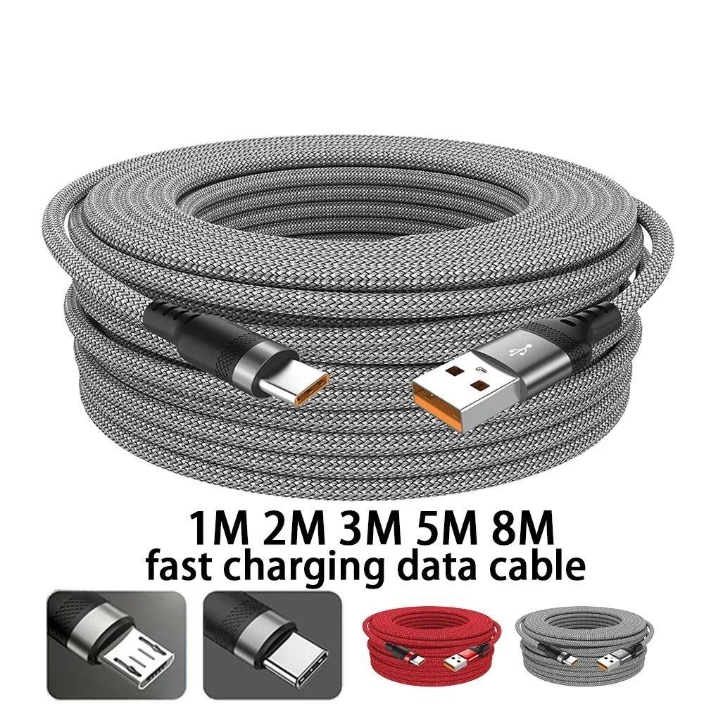 Weave USB TYPE C Cable Red/Black USB C Charging Cable Durable Extend Charging Cable  Mobile Device