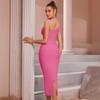 Elegantes Off-Shoulder Bandagekleid Party Abendmode Damen Slim Fit A-Linie Midi Mit Rückenfreiem Detail