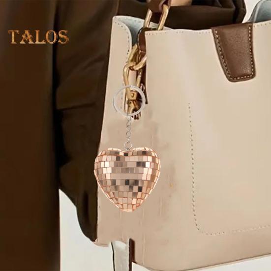 Heart Disco Keychain Shape Ball Mirror Ball Keychain Hanging Pendant Bag Charm Halloween Christmas Gift