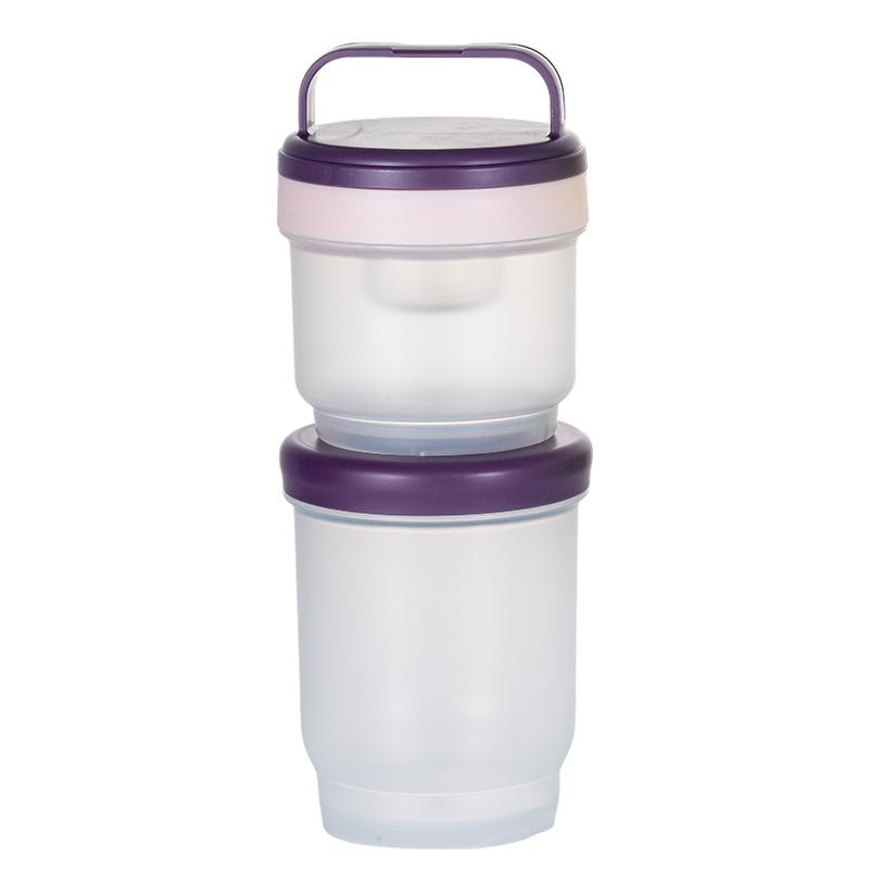 Double Layer Leak Salad Cup Oatmeal Container With Spoon & Sauce Box Portable Overnight Oats Jar
