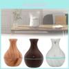 Elegant Wood Grain Humidifier Aroma Diffuser With Colorful Mood Lighting For Home Use
