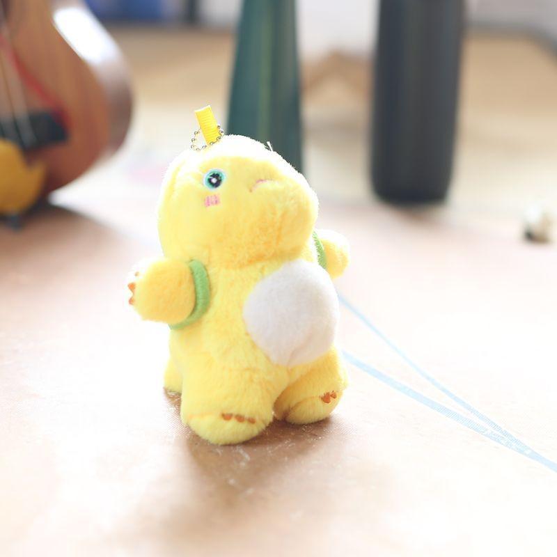 Delightful Mini Dinosaur Plush Toy Keychain Soft And Cuddly Cartoon Doll For Bags