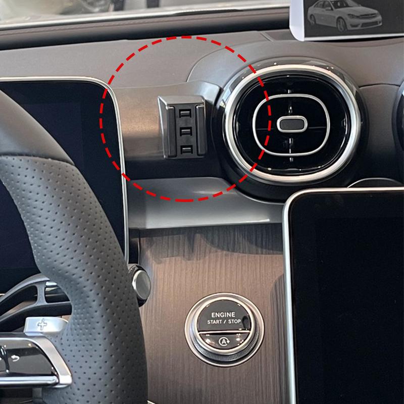 Biltelefonholder For Mercedes Benz C200 260 300 W206 2022 2023 Mobiltelefonstøtte Bilfester Trådløs Lading Tilbehør