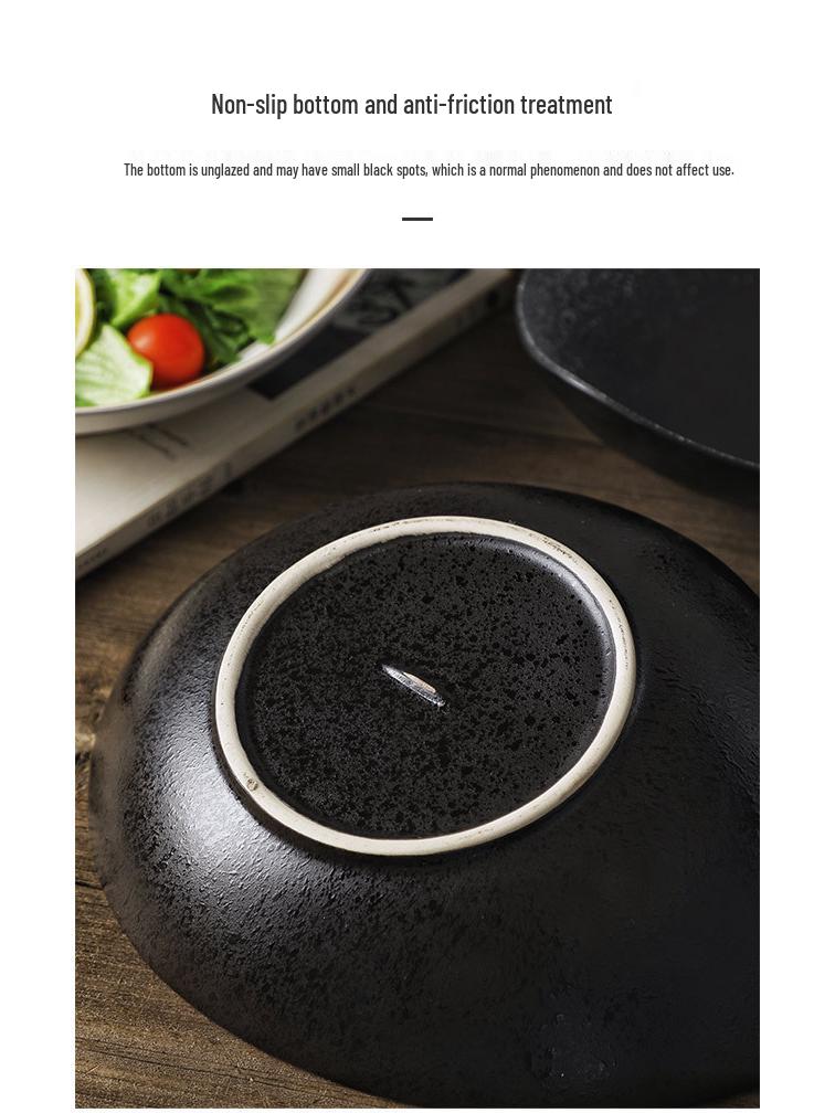 Japanese Olive Stone Pattern Ceramic Plate for Pasta and Pizza