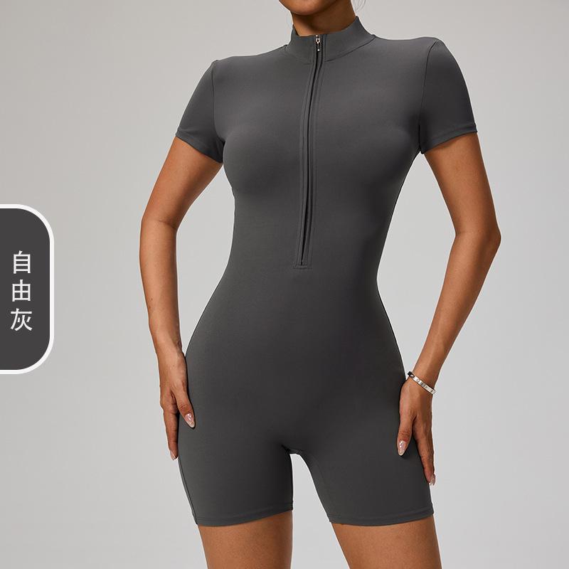 

JYL Solid Yoga Suit Square Neck Hollow Back High Waist Pants L пастельні фіолетовий колір