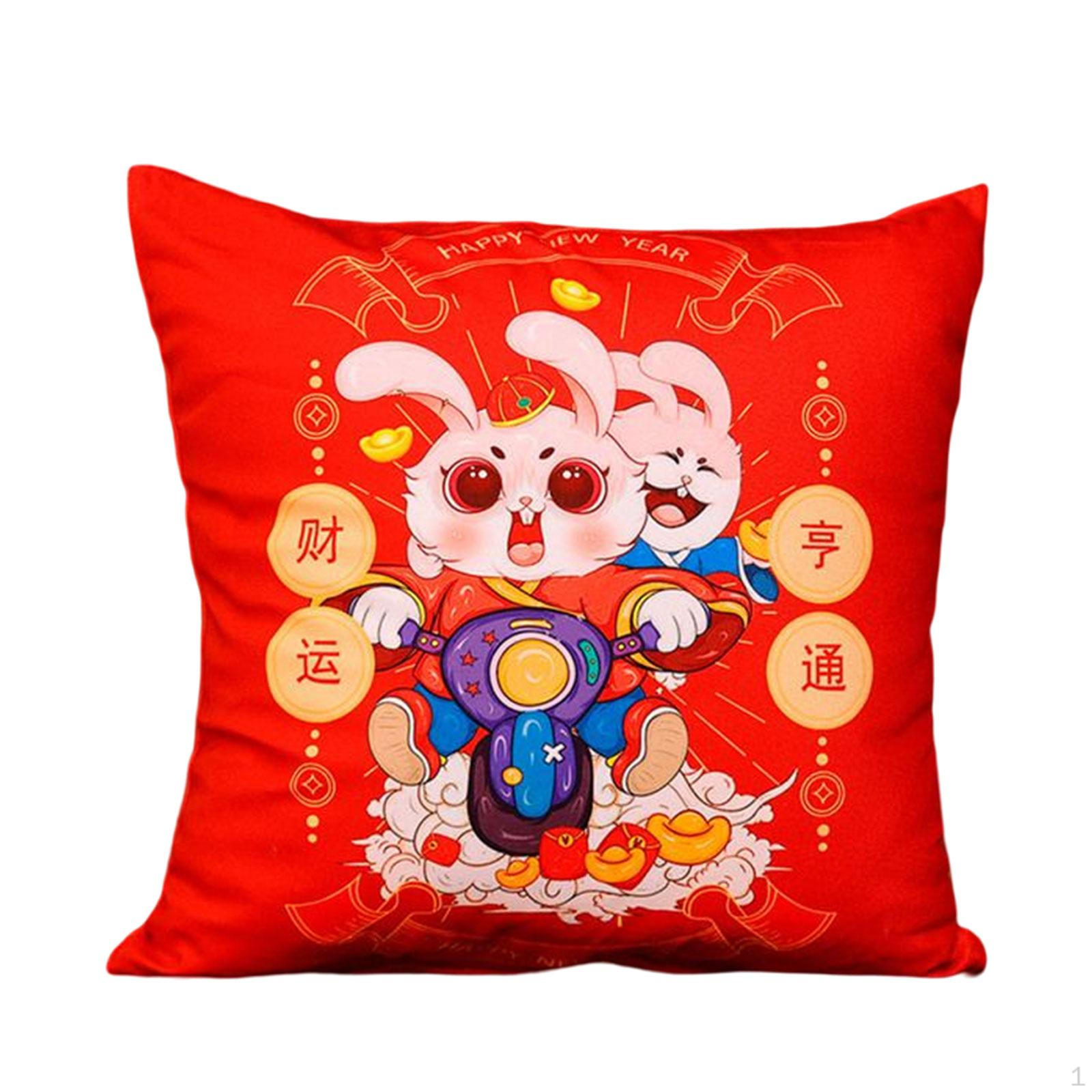 

15inch Sofa Pillow Breathable Soft Cover Case Washable Printed Square Sping Festival Cushion Style A