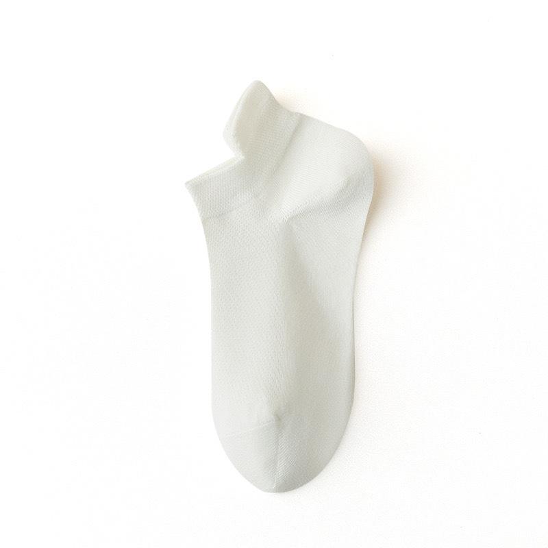 Women's Spring and Summer Thin, Simple Style, Solid Color, Pure Cotton, Mesh, Breathable, Versatile, Raised Ear Short Socks, Women's Short Stockings