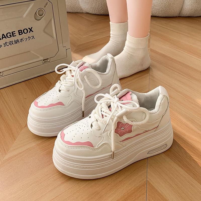 Brand platform sports women's autumn new versatile small height-increasing muffin board shoes