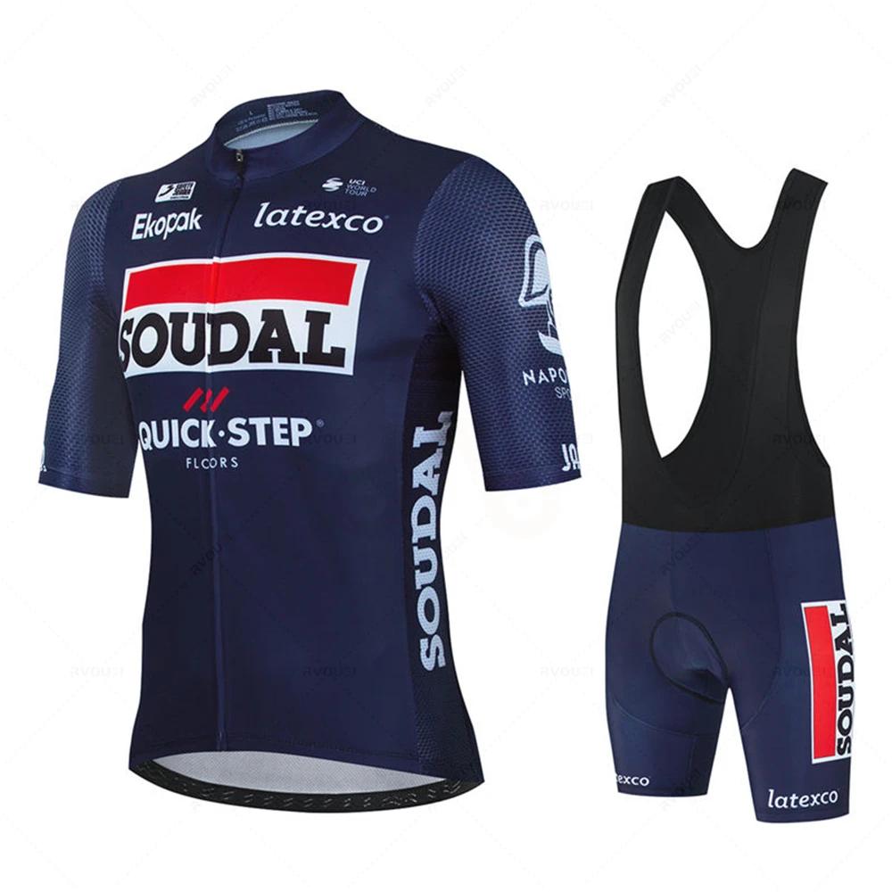 Soudal Quick Step sada cyklistického dresu léto belgické kolo prodyšné muži oblečení na horské kolo Maillot ropa ciclismo uniforma