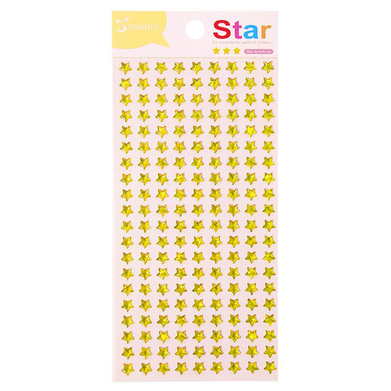 Color Little Star Sticker Red Love Crystal Three-dimensional Children's Reward Sticker Kindergarten Baby Puzzle Handmade