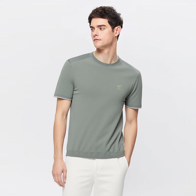 MONTAGUT Men s Ice-Feel Breathable Mulberry Silk Blend Short Sleeve T-Shirt 3XL