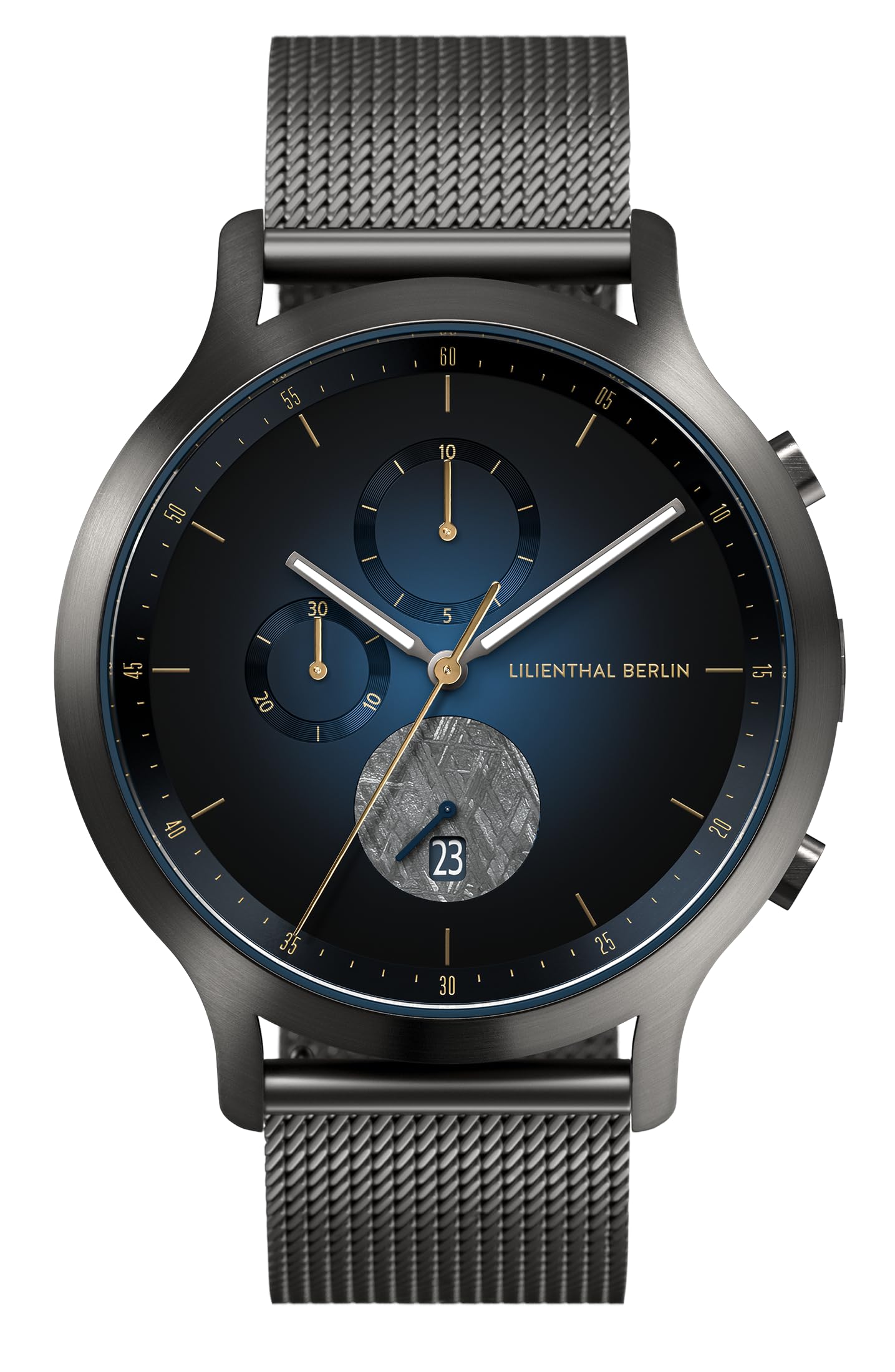 

Watch Chronograph Date Meteorite Made in Germany Gray [Lillianthal Berlin] C01-025-B023FB Men s синій