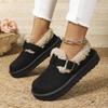 New Winter Women's Boots Plush Fashion Retro Bean Shoes Cotton Women's Flat Sole Slippers Platform Women Boots
