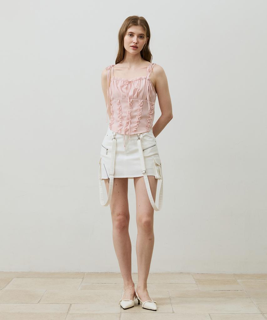 Alikim Bella Mini Skirt Pants / White