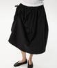 MIDNLOW Unbalanced String Flare Skirt (Black)