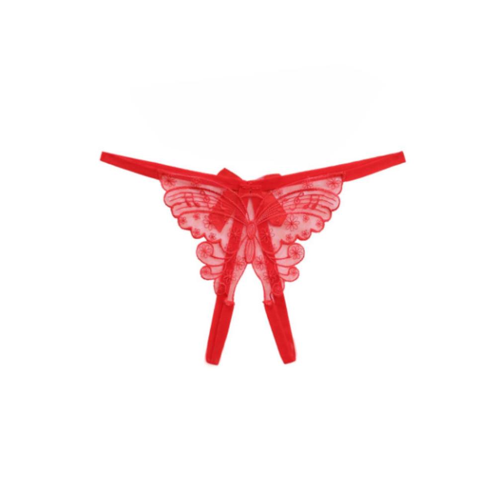 Butterfly Lace Embroidered Panties Thin Belt Bowknot T-Pants Transparent Sexy Mesh Thongs  Gift