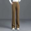 Autumn and Winter New Wide Leg Pants Fleece-lined Thickened Casual Trousers