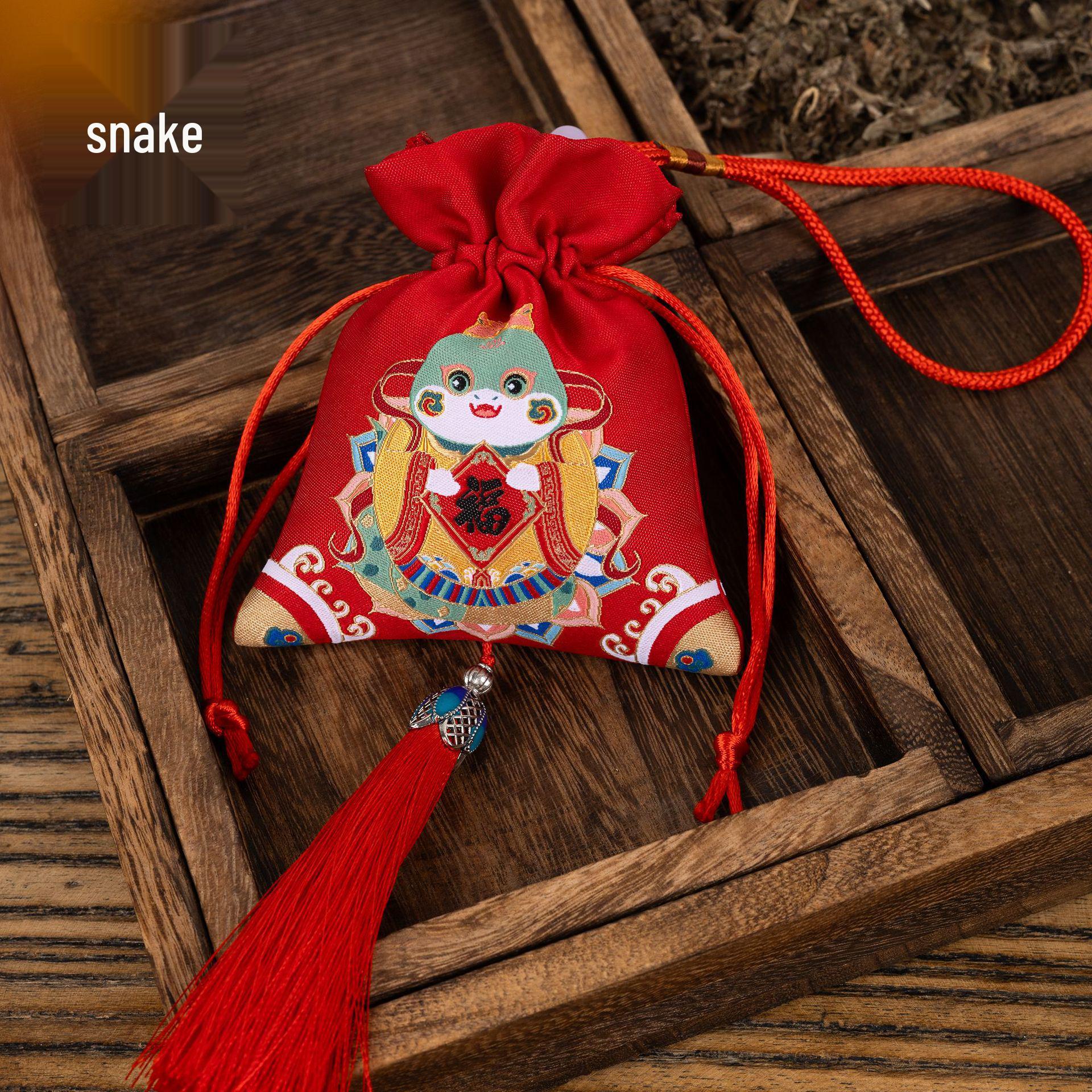 Chinese Zodiac Sachet: Ancient-Style Hanging Ornament with Tassel Perfume Bag Tassel 9*11cm