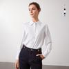 Navigare Women's Solid Long Sleeve Point Collar Shirt