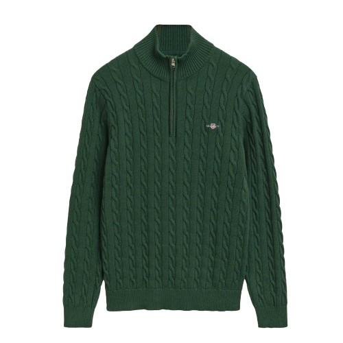 Gant Mens Cable Knit Half Zip Jumper