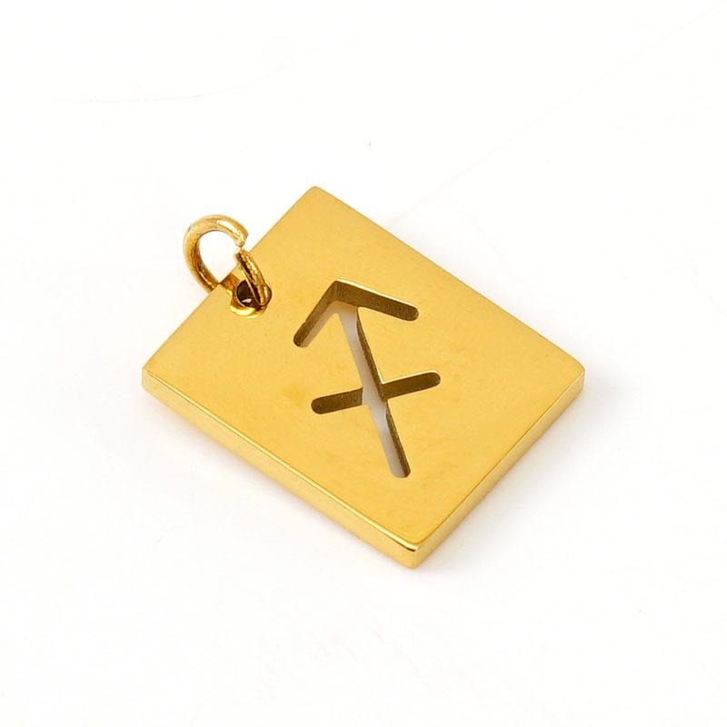 Simple titanium steel 12 constellation pendant DIY necklace women's 18K stainless steel versatile necklace neck jewelry