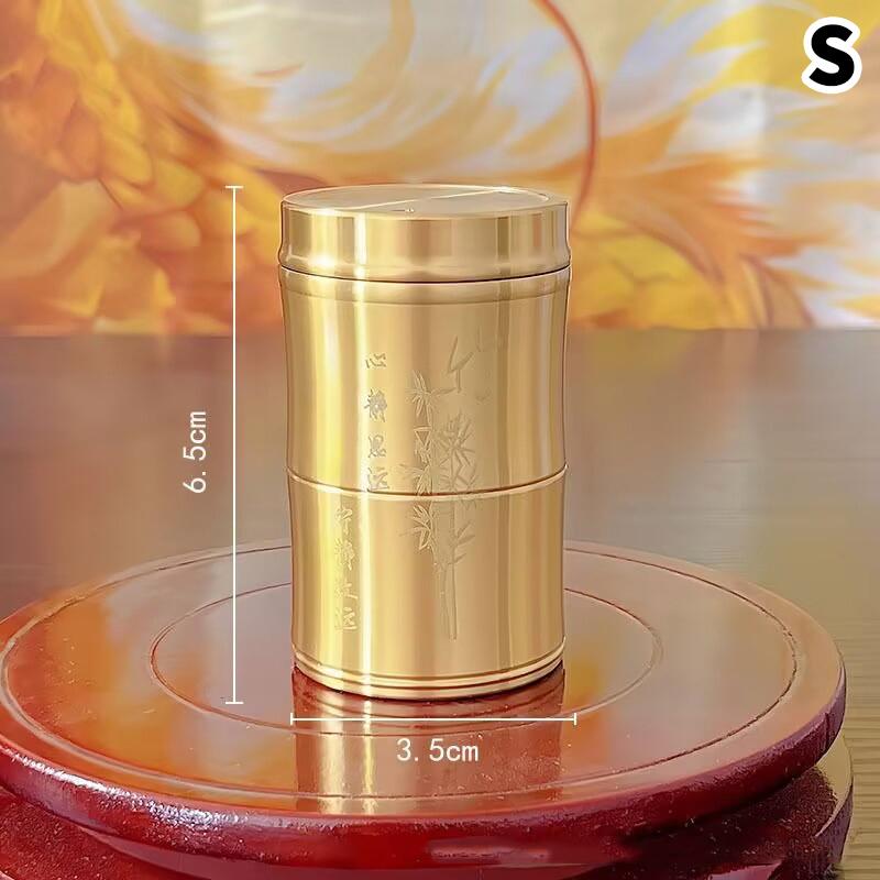 Copper Bamboo Joint Toothpick Holder Dispenser Vintage Japanese Design For Kitchen Tabletop Convenient Holder