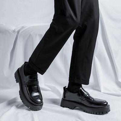 FashionPlatform Black Leather Mens Loafers Handmade Monk Strap Wedding Party Casual Dress Shoes Summer Autumn Footwear for Men