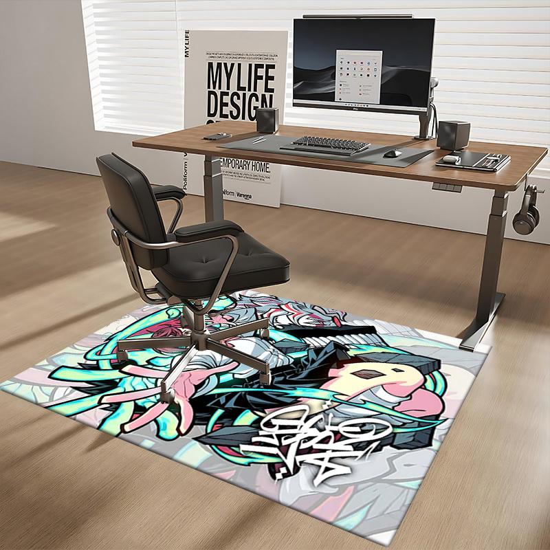 1pc Anime Cartoon Design Office Chair Mat - Lidar Arto - Non-Slip Carpet for Home Decor, Gaming Room, Seasonal Gift.U068