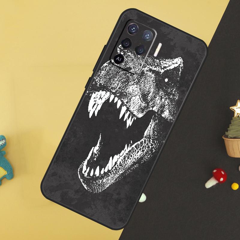 Cute Dino Dinosaur Case For Oppo A80 A60 A40 A54 A74 A94 A18 A38 A58 A78 A98 A96 A76 A16 A15 A17 A57 A5 A6 Pro