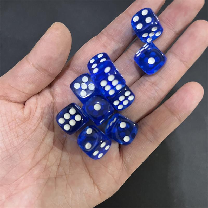 Mini Set de Dés Transparent Clair 12 mm - 16 Couleurs Petite Taille Pour Jeux de Société et JDR