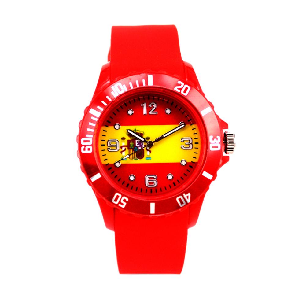 Reloj de pulsera unisex con banderas deportivas de moda y correa