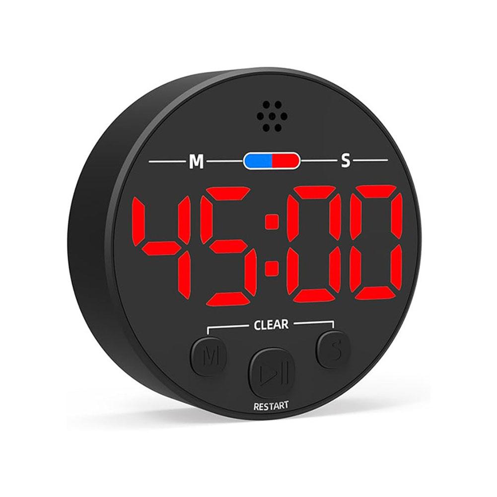 LED Timer with Magnetic Backing and Transparent LCD Screen Designed for Cooking Baking Study and Office Time Management